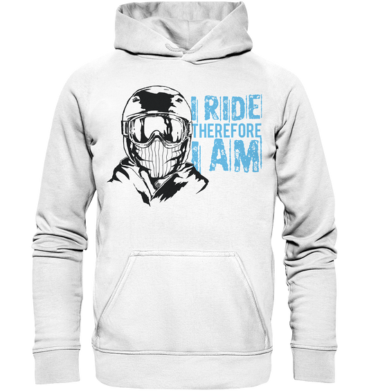 I Ride therefore I am - skiing snowboarding Unisex Reespray Hoodie