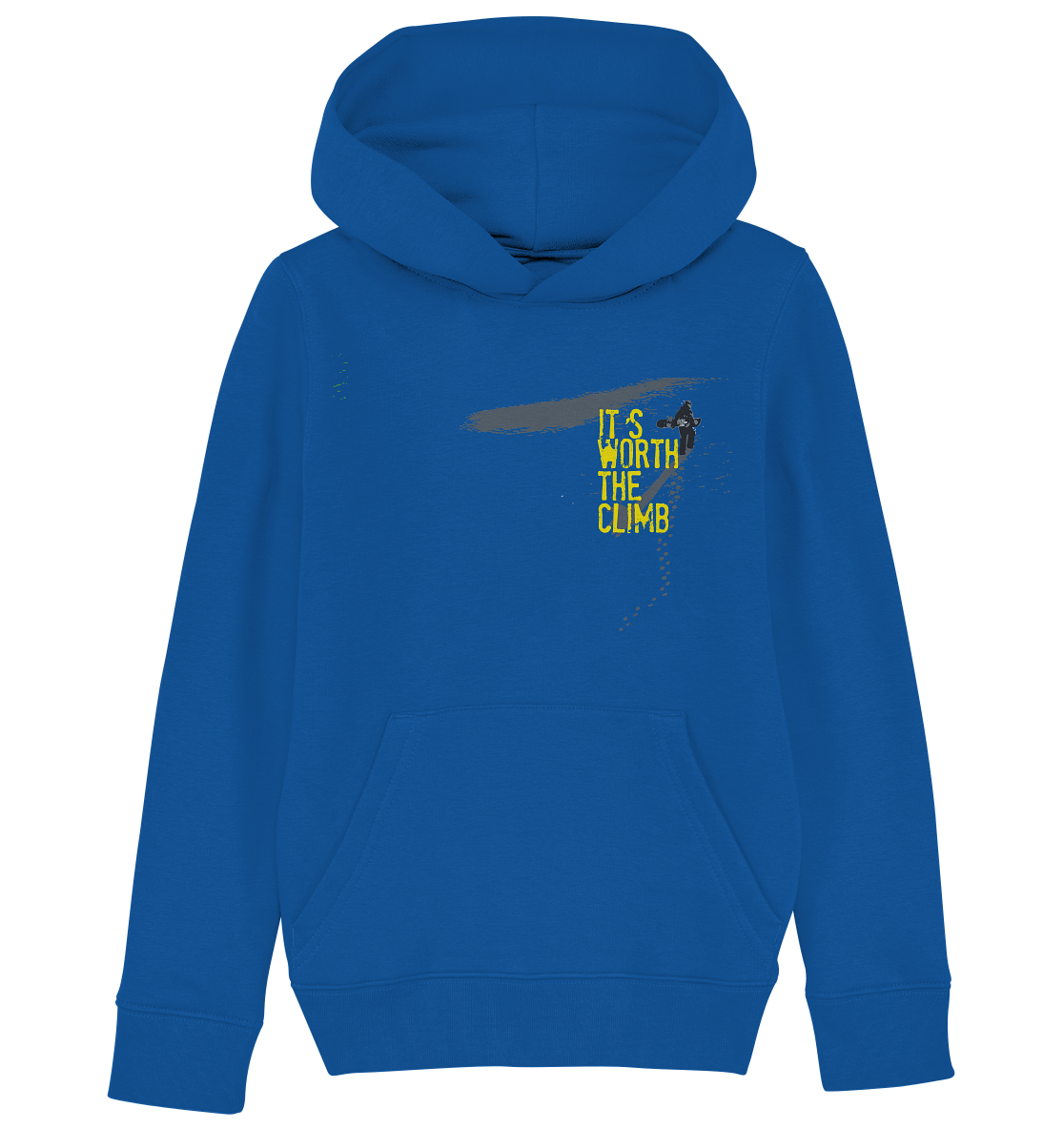 ITS WORTH THE CLIMB  - Kids Snowboarding  Organic Reespray Hoodie