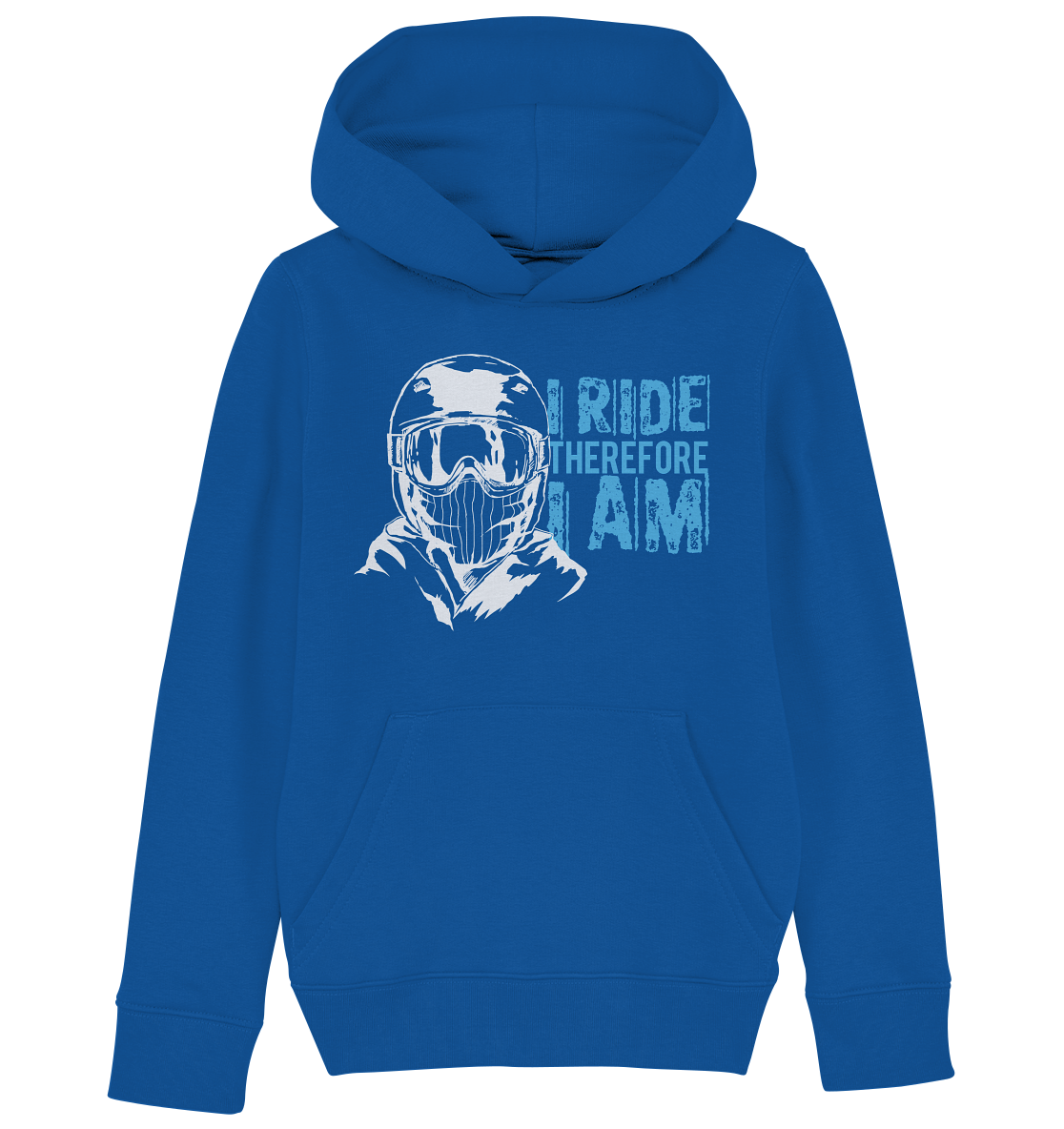 I Ride therefore I am - Kids skiing snowboarding Organic reespray Hoodie