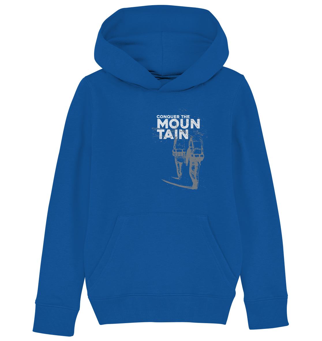 CONQUER THE MOUNTAIN  -  Mountain Sports Organic Kids Fashion Reespray Hoodie