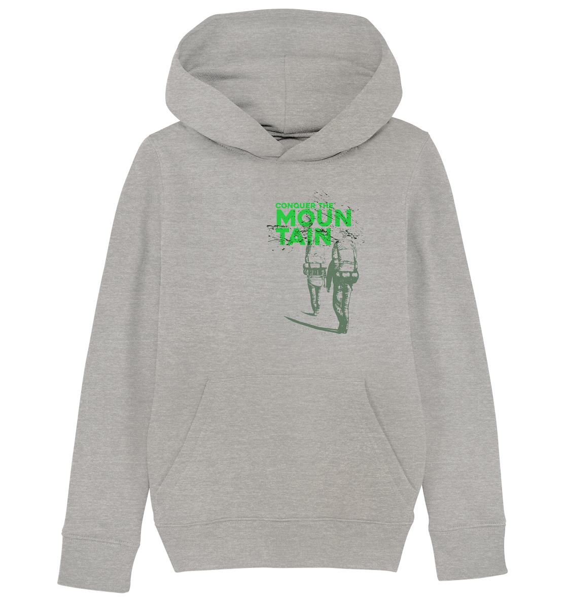 CONQUER THE MOUNTAIN  -  Mountain Sports Organic Kids Fashion Reespray Hoodie