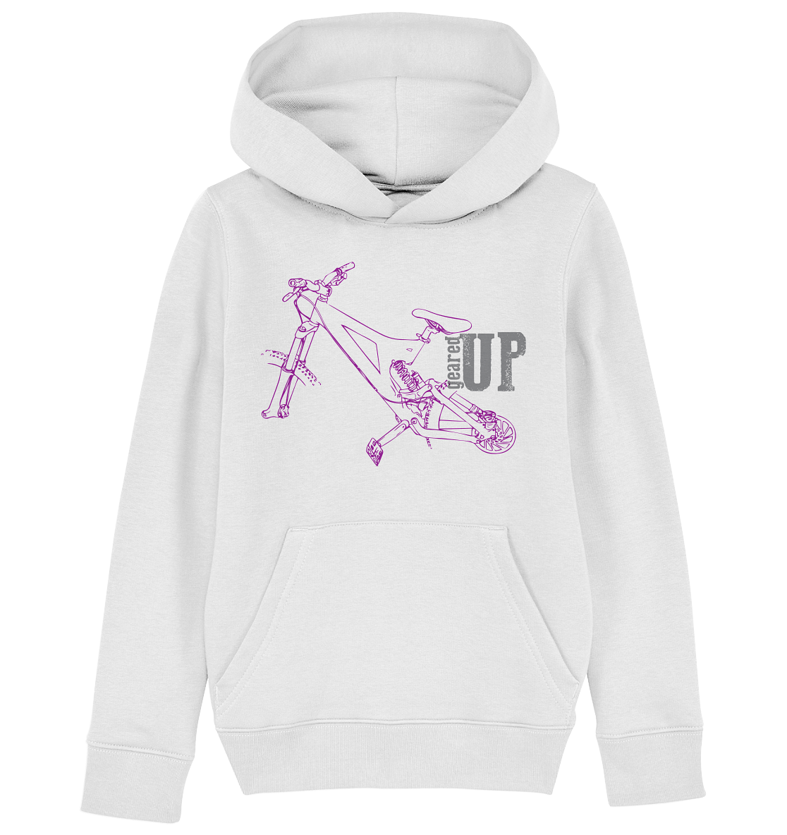 GEARED UP  - Downhill Mountain biking Kids Organic Reespray Hoodie