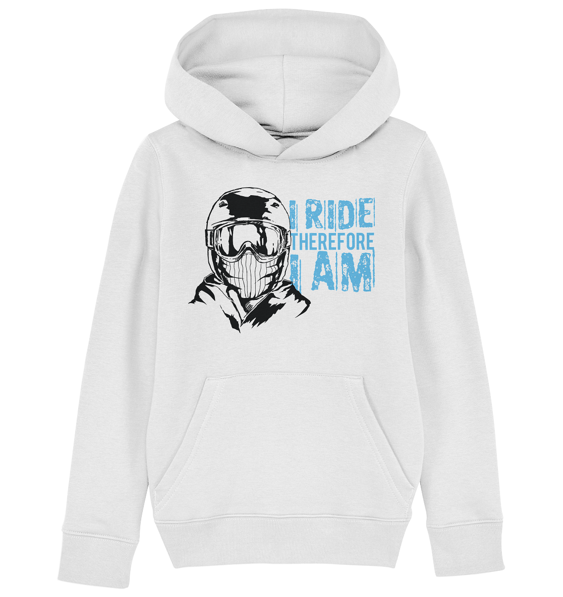 I Ride therefore I am - Kids skiing snowboarding Organic reespray Hoodie