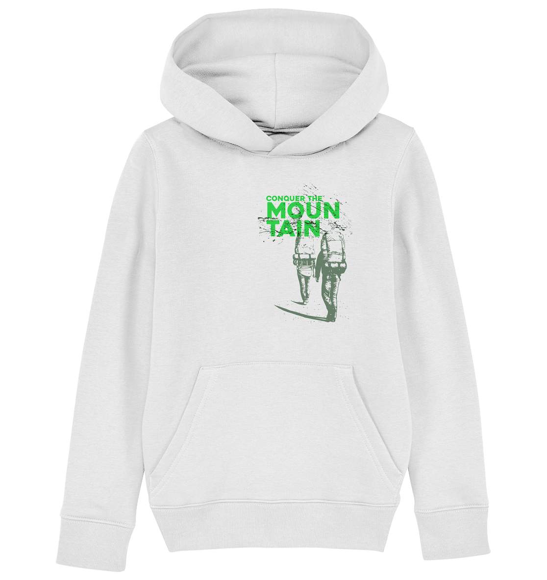 CONQUER THE MOUNTAIN  -  Mountain Sports Organic Kids Fashion Reespray Hoodie