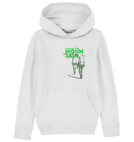 CONQUER THE MOUNTAIN  -  Mountain Sports Organic Kids Fashion Reespray Hoodie