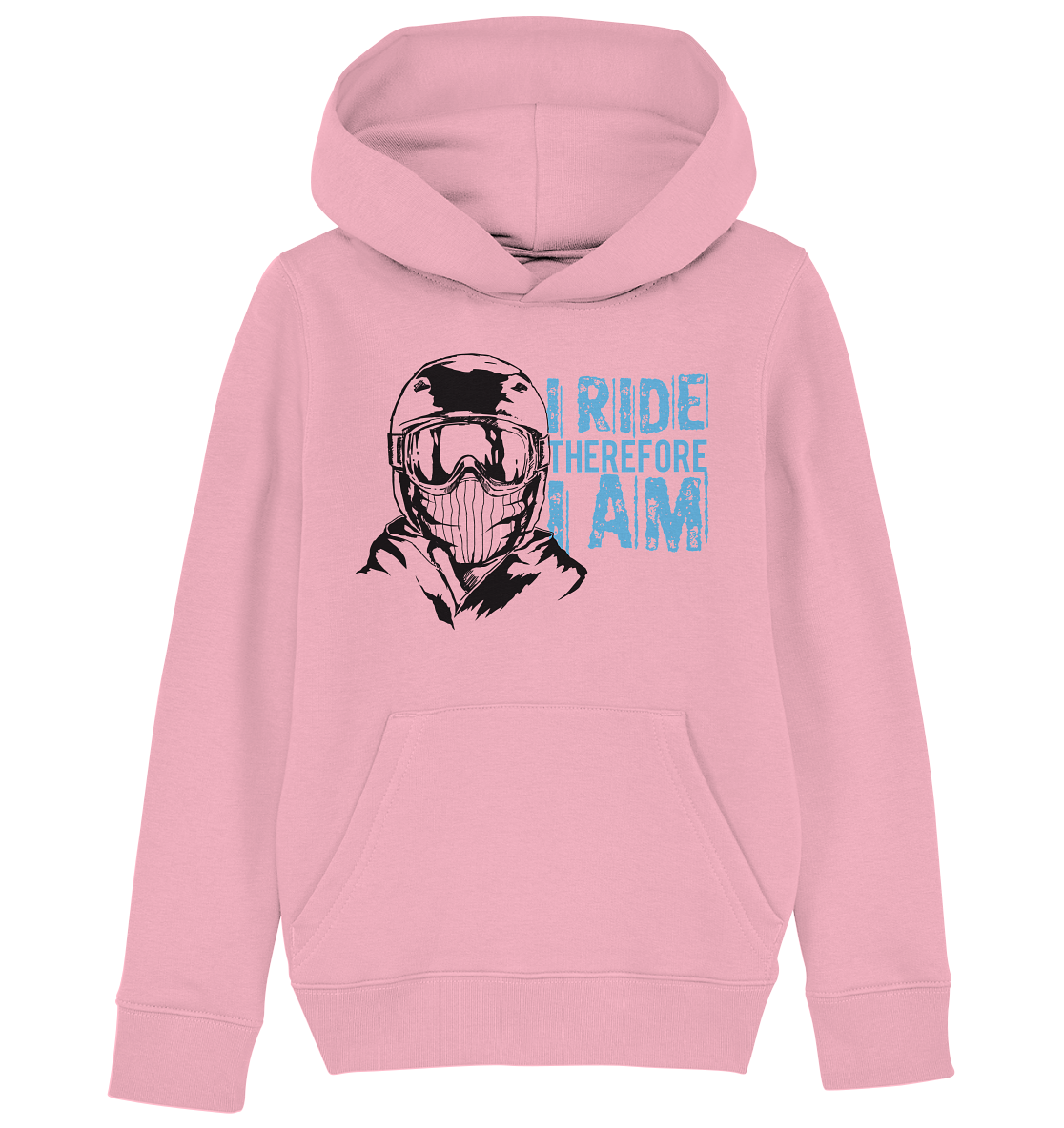 I Ride therefore I am - Kids skiing snowboarding Organic reespray Hoodie