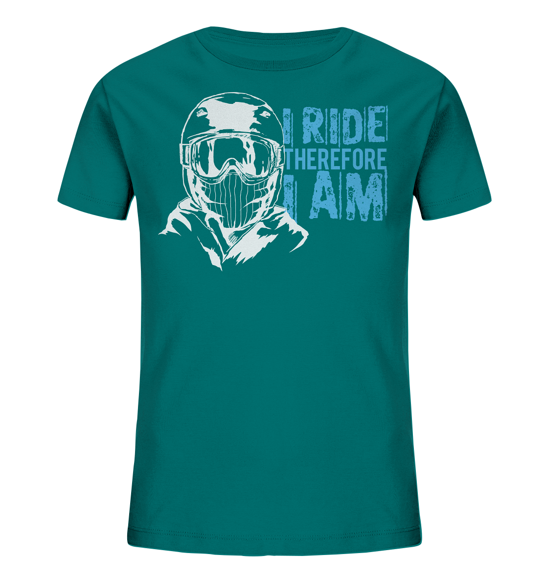 I Ride therefore I am - Kids Organic skiing snowboarding Reespray T-Shirt