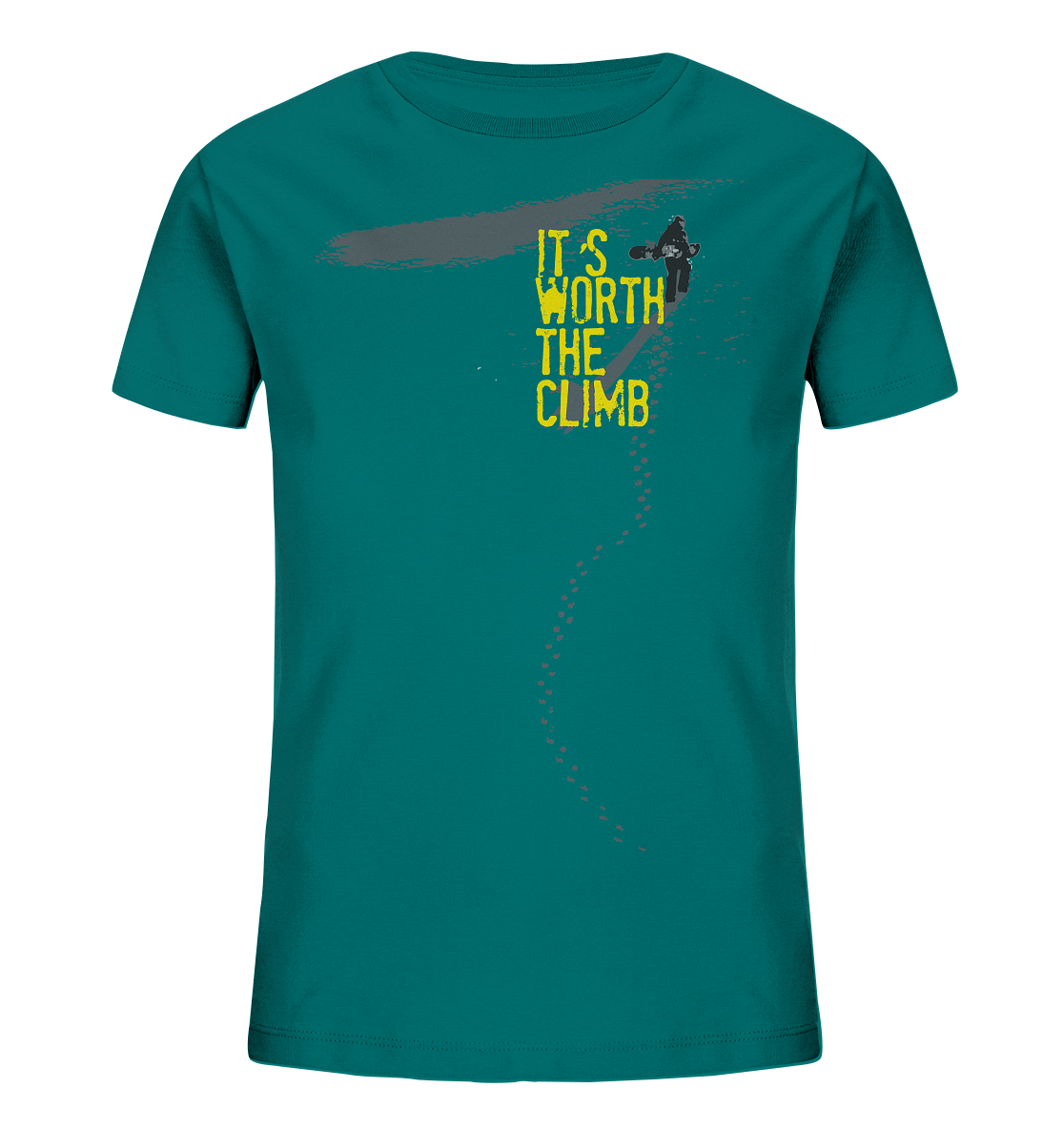 ITS WORTH THE CLIMB  - Kids Snowboarding Organic Reespray T-Shirt