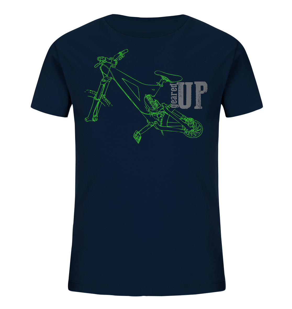 GEARED UP  - Kids Mountain Biking Downhill Organic Reespray T-Shirt