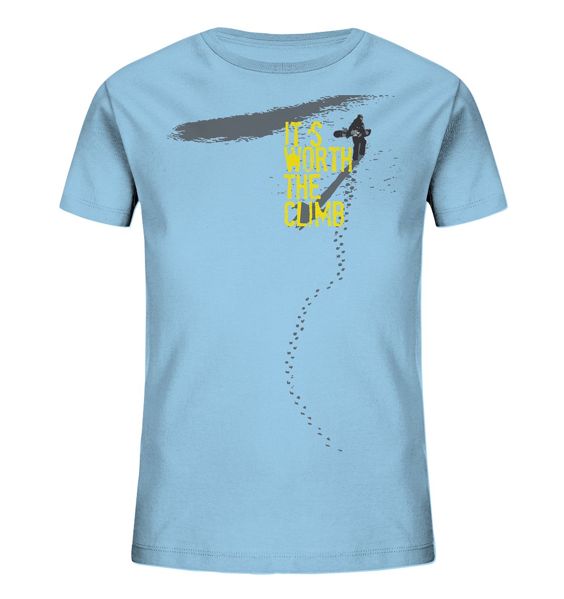 ITS WORTH THE CLIMB  - Kids Snowboarding Organic Reespray T-Shirt