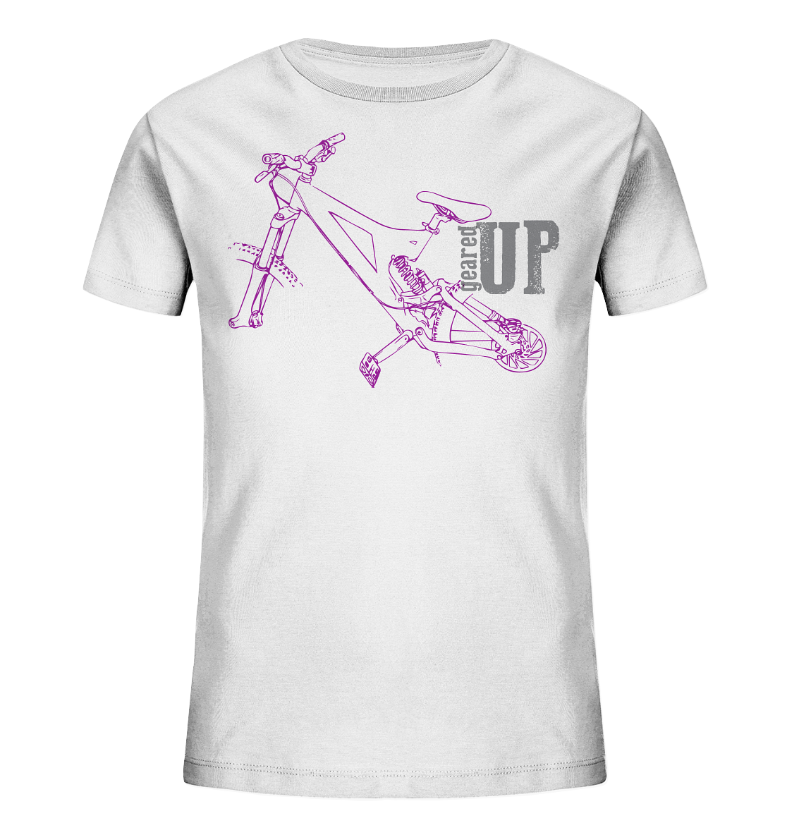 GEARED UP  - Kids Mountain Biking Downhill Organic Reespray T-Shirt