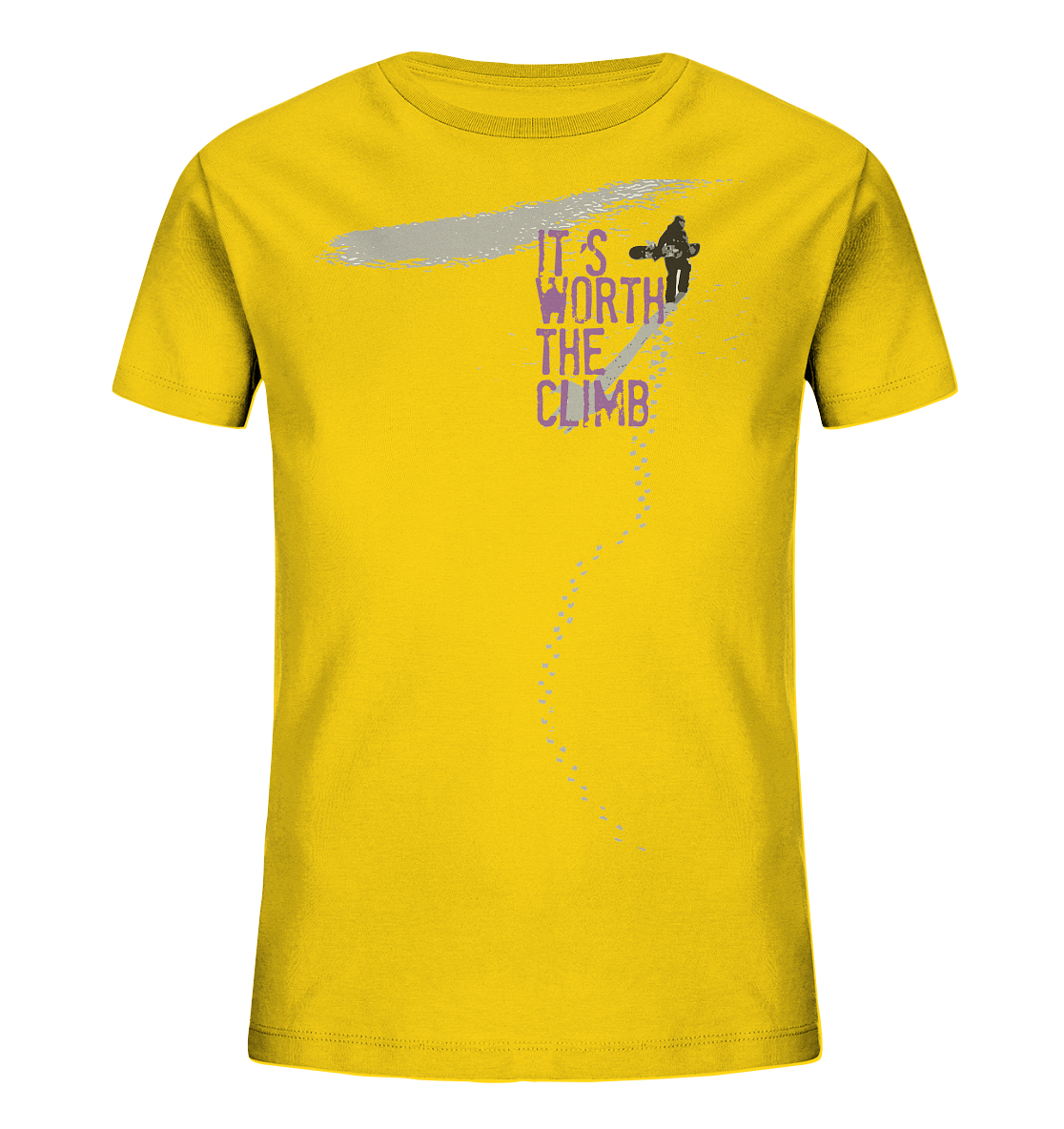 ITS WORTH THE CLIMB  - Kids Snowboarding Organic Reespray T-Shirt