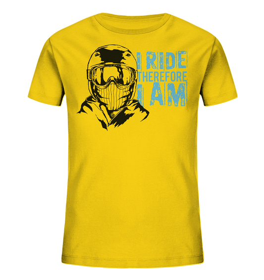 I Ride therefore I am - Kids Organic skiing snowboarding Reespray T-Shirt