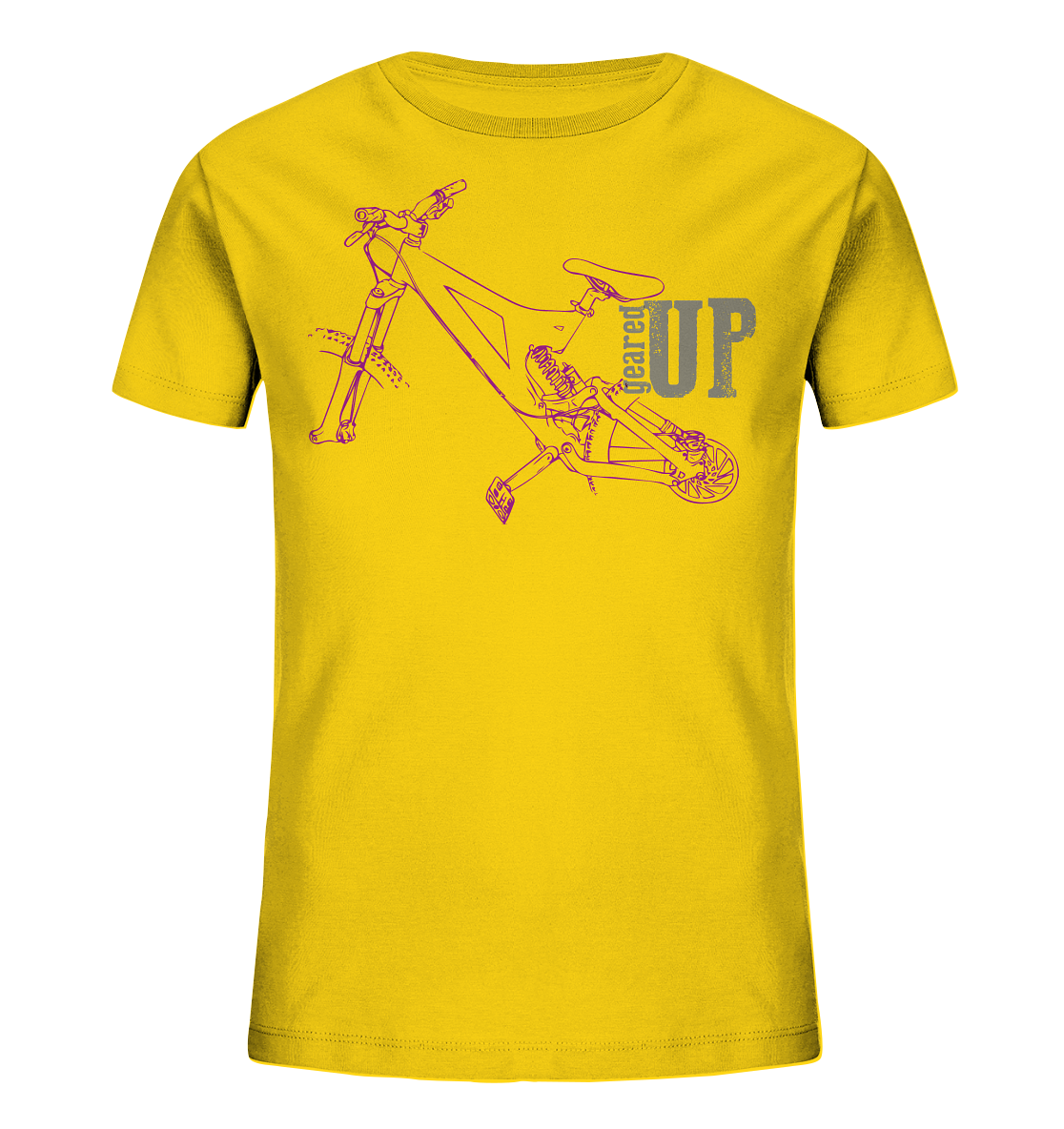 GEARED UP  - Kids Mountain Biking Downhill Organic Reespray T-Shirt