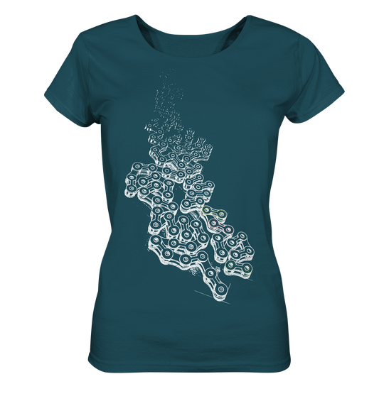 Chain LINKS  - Ladies Mountain Biking  Organic Reespray T-Shirt