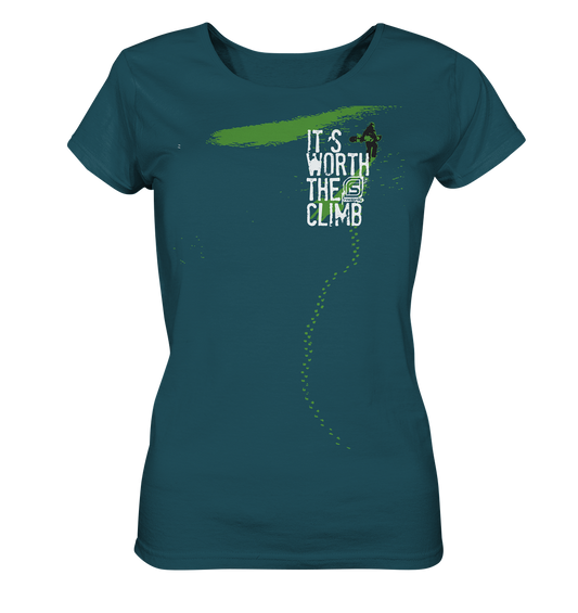 ITS WORTH THE CLIMB  - Snowboarding Ladies Organic Reespray T-Shirt