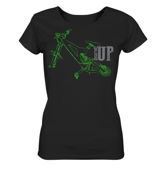 GEARED UP  - Mountain Biking downhill Ladies Organic Reespray T-Shirt