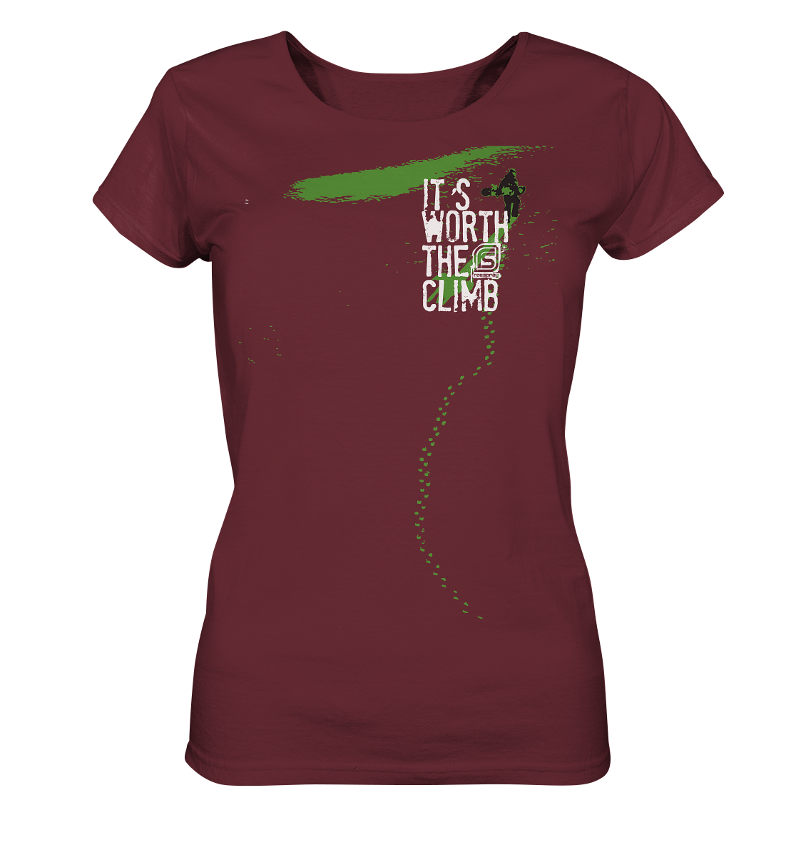 ITS WORTH THE CLIMB  - Snowboarding Ladies Organic Reespray T-Shirt