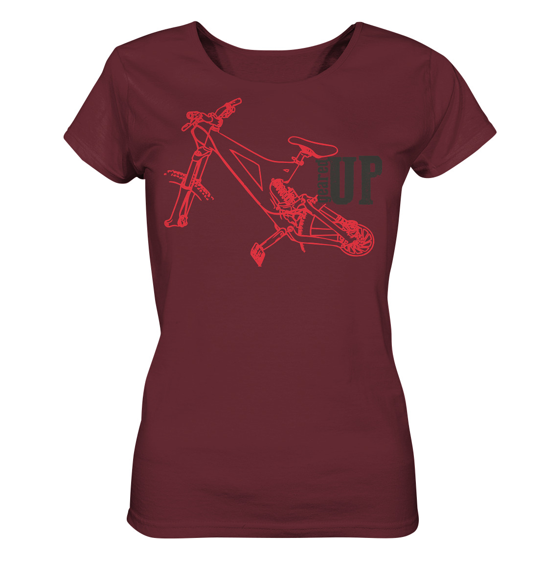 GEARED UP  - Mountain Biking downhill Ladies Organic Reespray T-Shirt