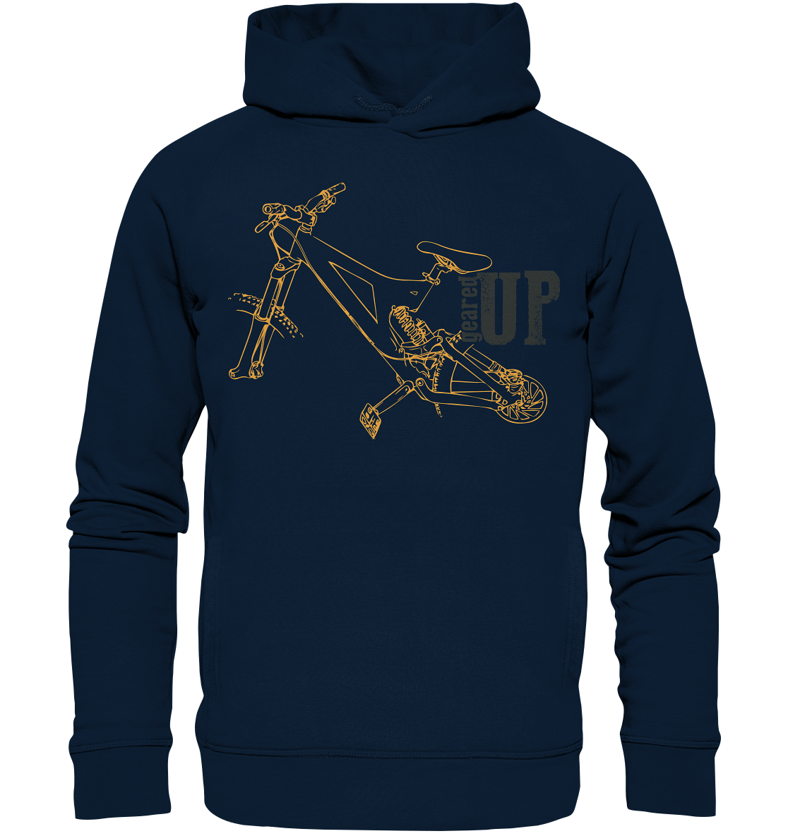 GEARED UP  -  Mountain Biking Downhill Organic Unisex Reespray  Fashion Hoodie