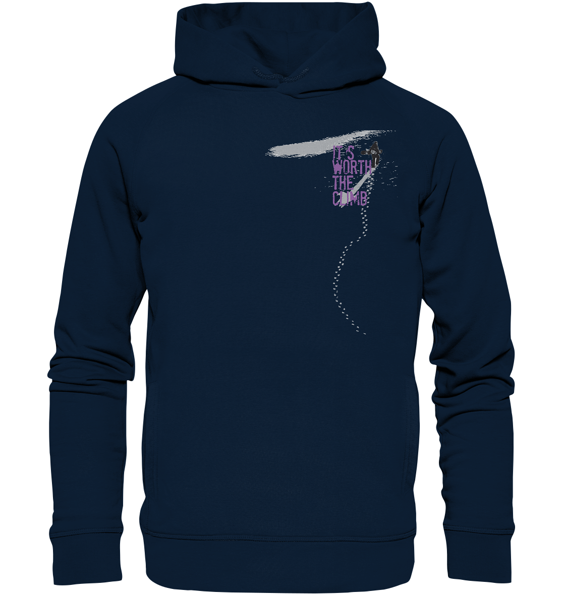 ITS WORTH THE CLIMB  - Snowboarding Organic Unisex  Reespray Hoodie