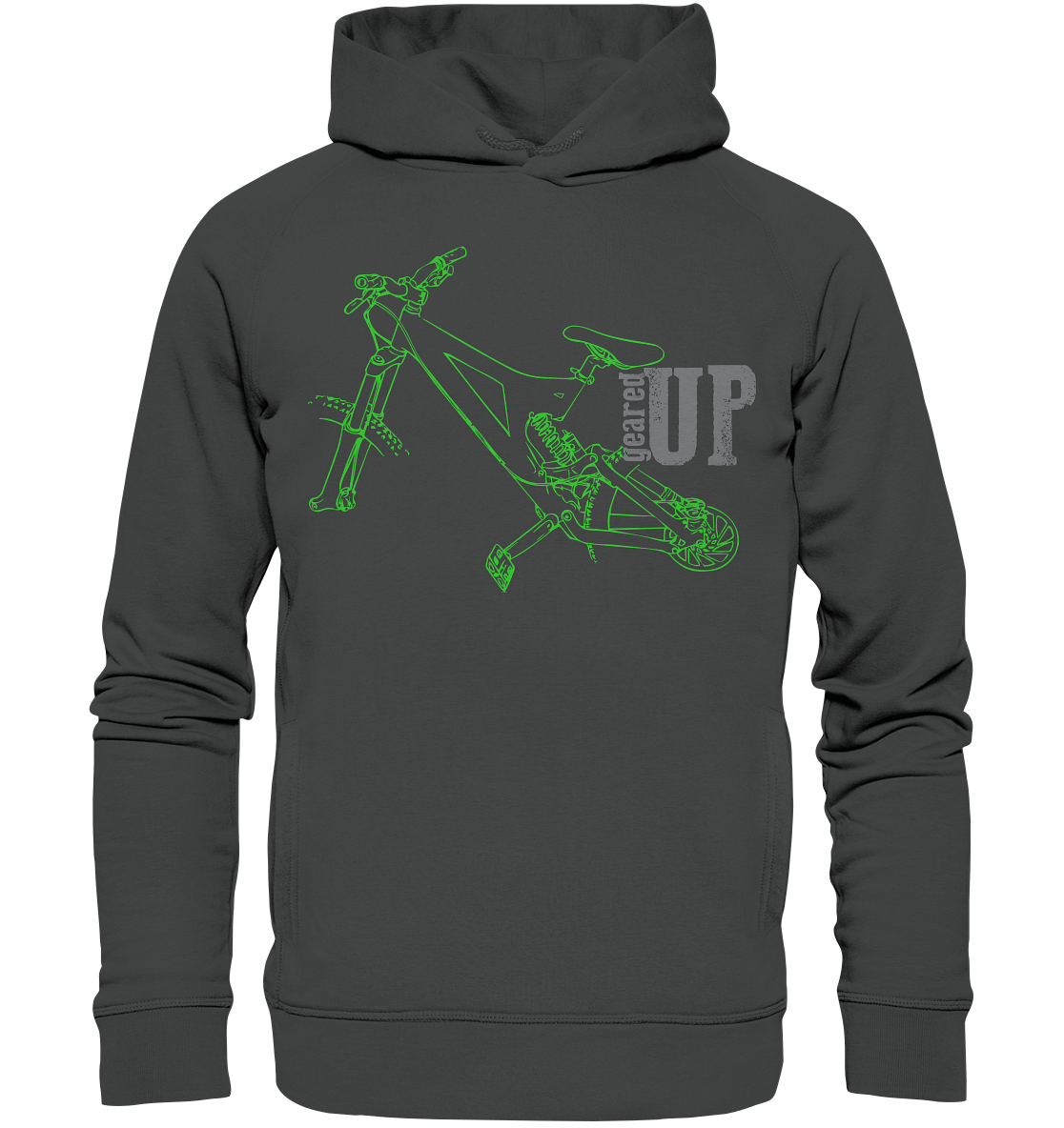 GEARED UP  -  Mountain Biking Downhill Organic Unisex Reespray  Fashion Hoodie