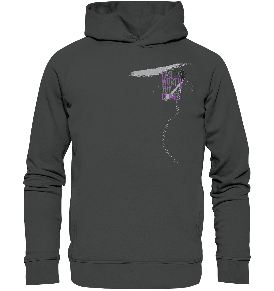 ITS WORTH THE CLIMB  - Snowboarding Organic Unisex  Reespray Hoodie