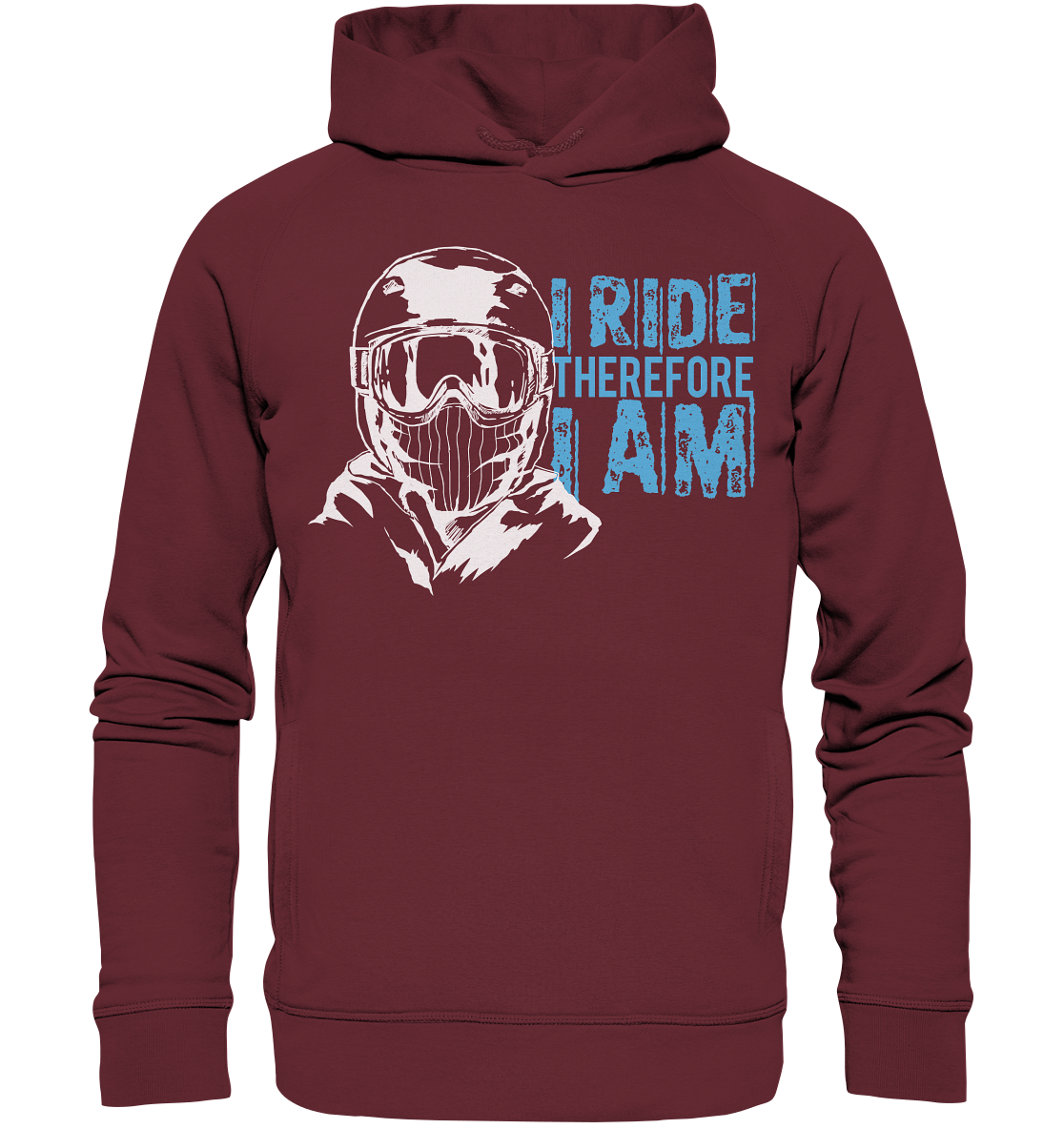 I Ride therefore I am - Organic Unisex skiing Snowboarding Fashion Reespray Hoodie