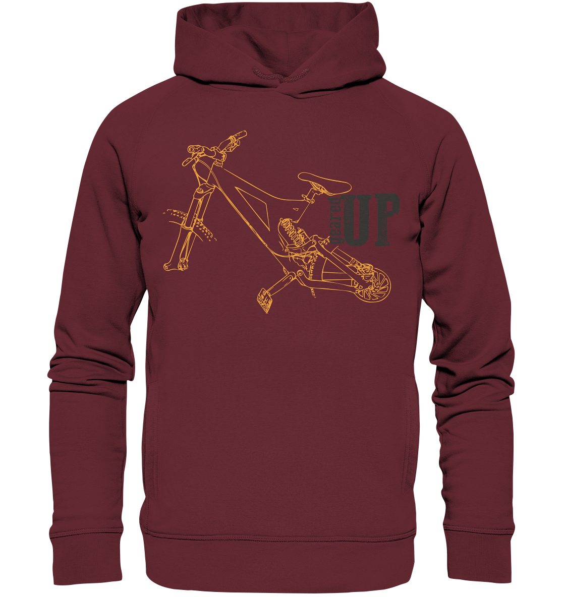 GEARED UP  -  Mountain Biking Downhill Organic Unisex Reespray  Fashion Hoodie