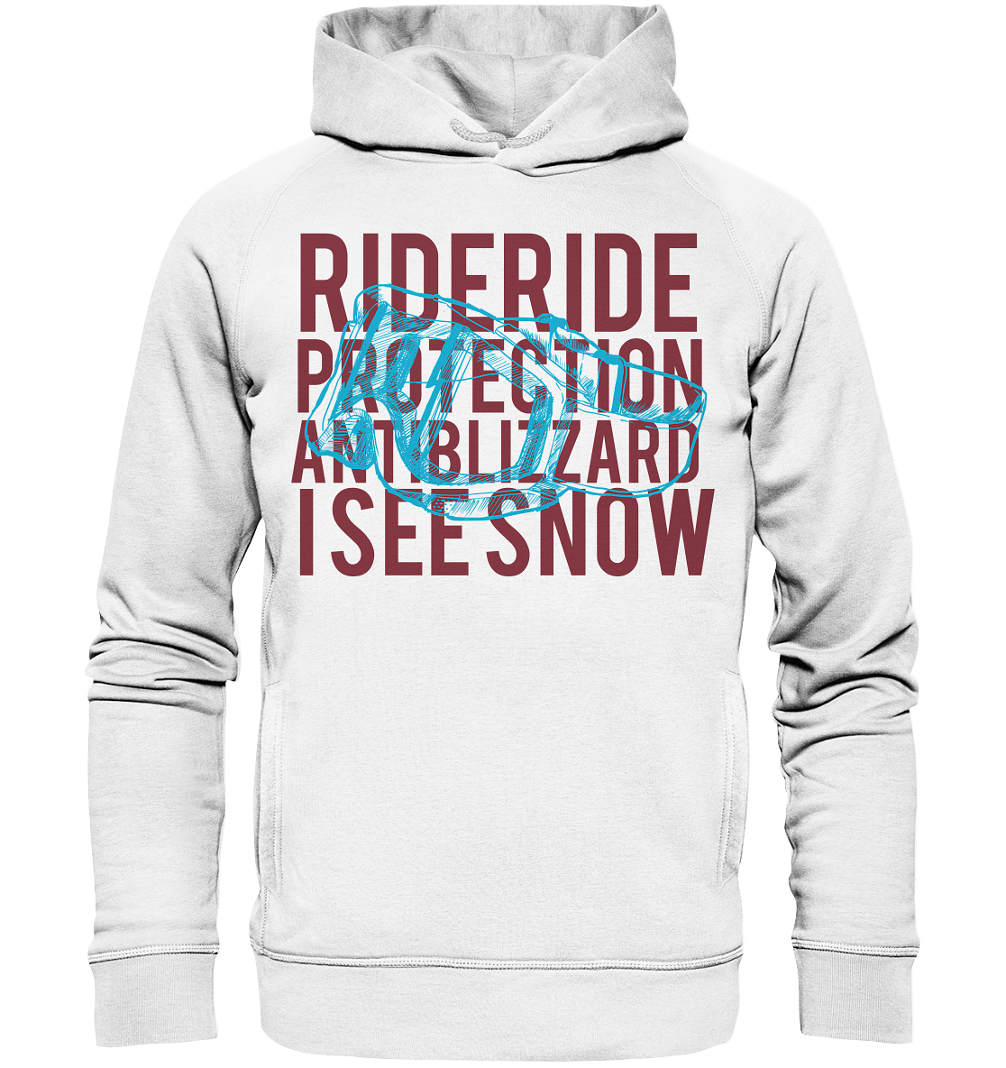 I see snow - Skiing Snowboarding Organic  Unisex Reespray Fashion Hoodie