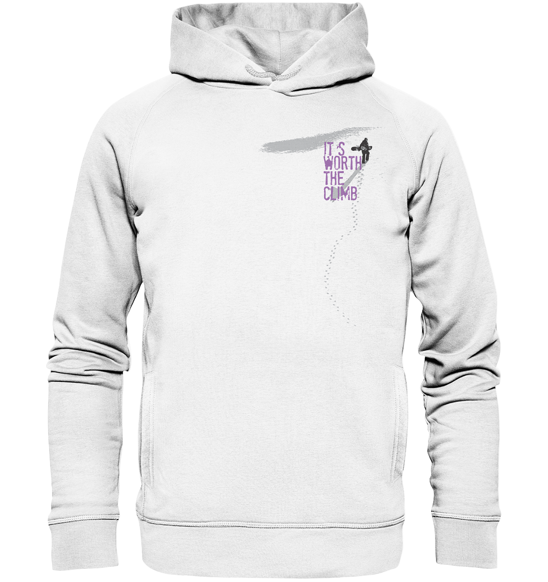 ITS WORTH THE CLIMB  - Snowboarding Organic Unisex  Reespray Hoodie