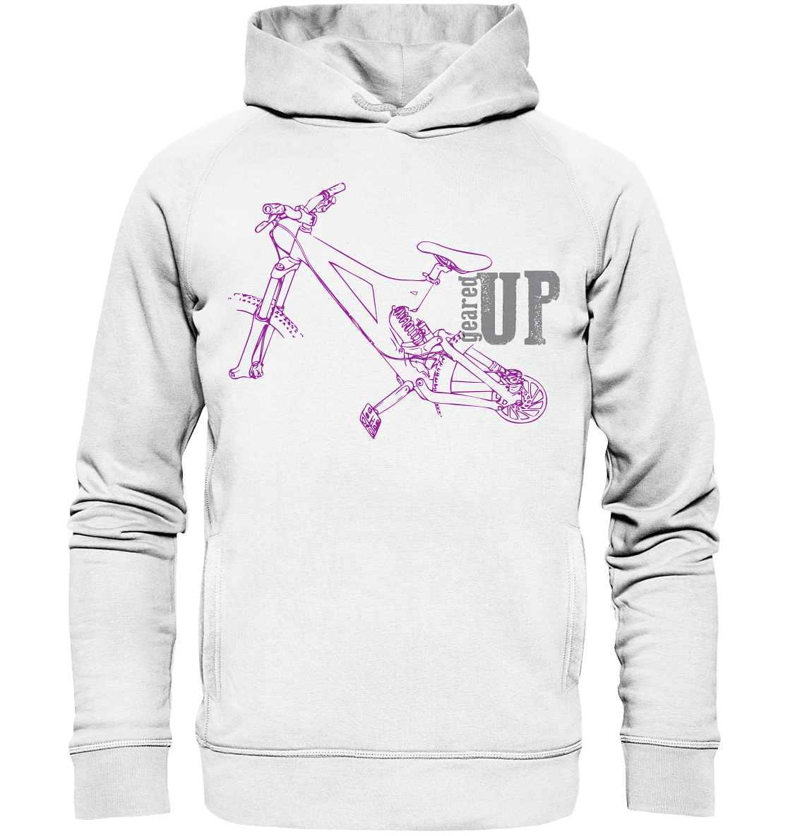 GEARED UP  -  Mountain Biking Downhill Organic Unisex Reespray  Fashion Hoodie