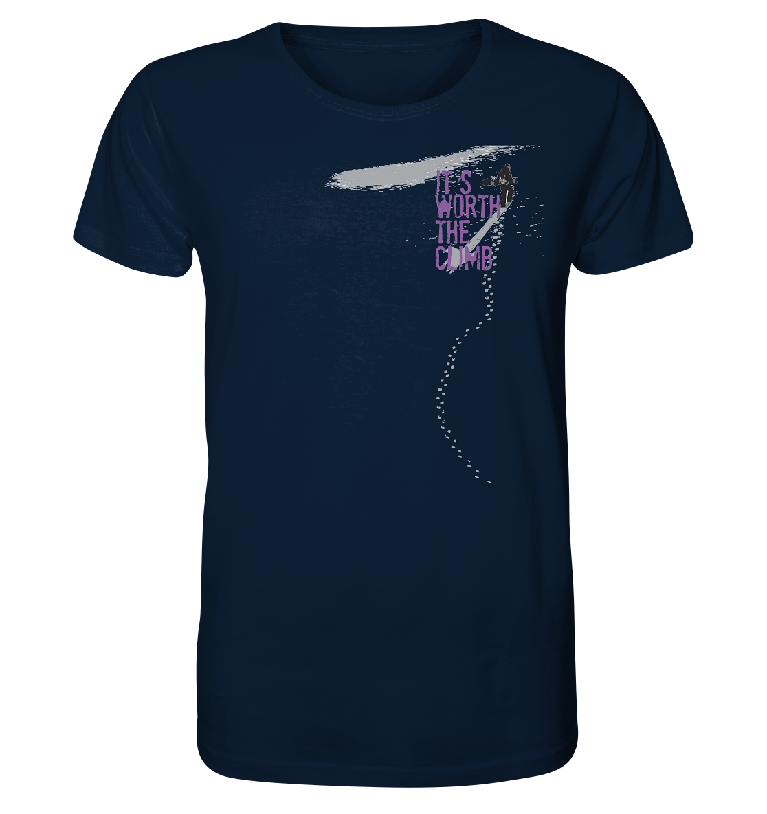 ITS WORTH THE CLIMB  - Snowboarding Organic Unisex Reespray T- Shirt