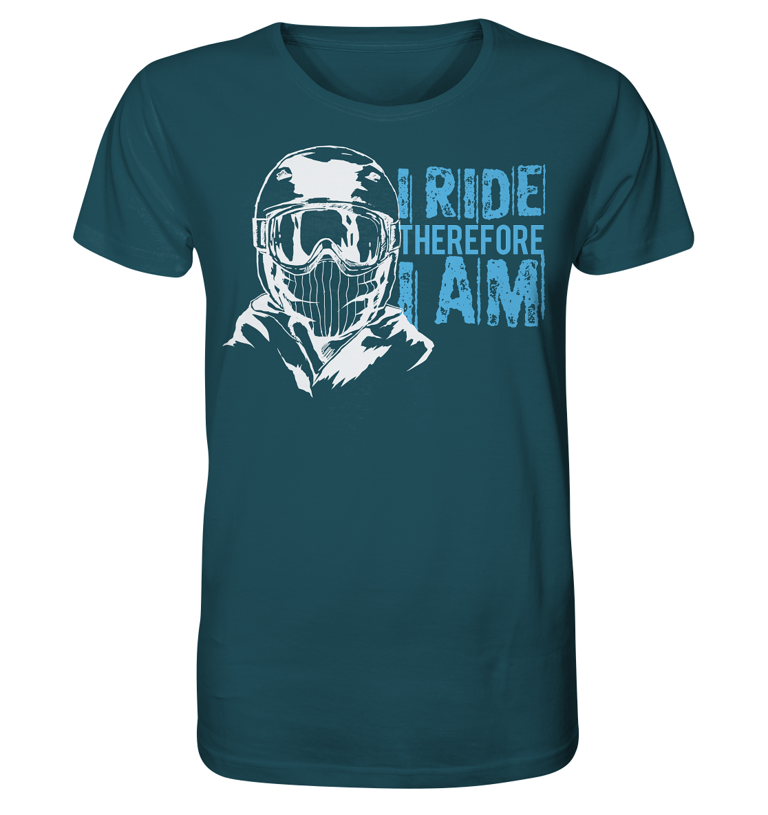 I Ride therefore I am - Organic unisex skiing snowboarding Reespray T-Shirt