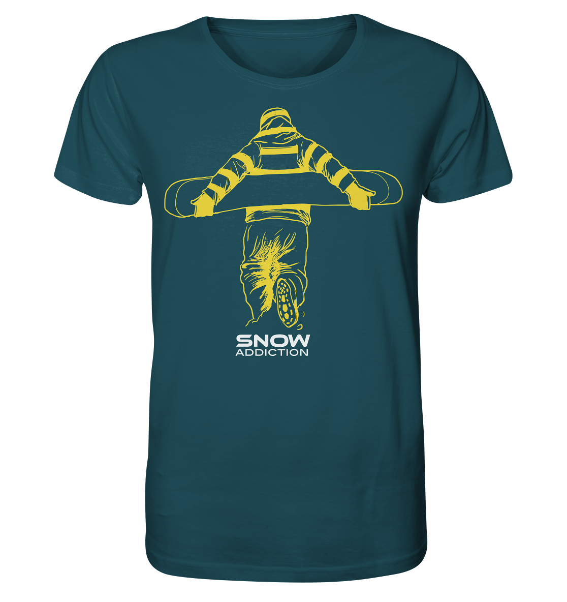 SNOW ADDICTION - Snowboarding Organic Unisex Reespray T-Shirt