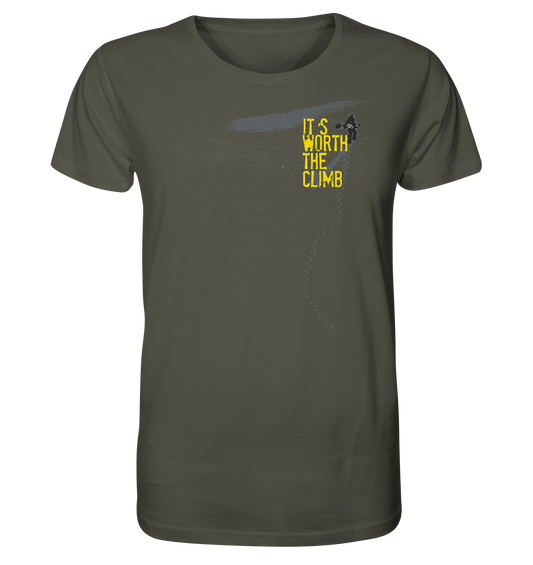 ITS WORTH THE CLIMB  - Snowboarding Organic Unisex Reespray T- Shirt